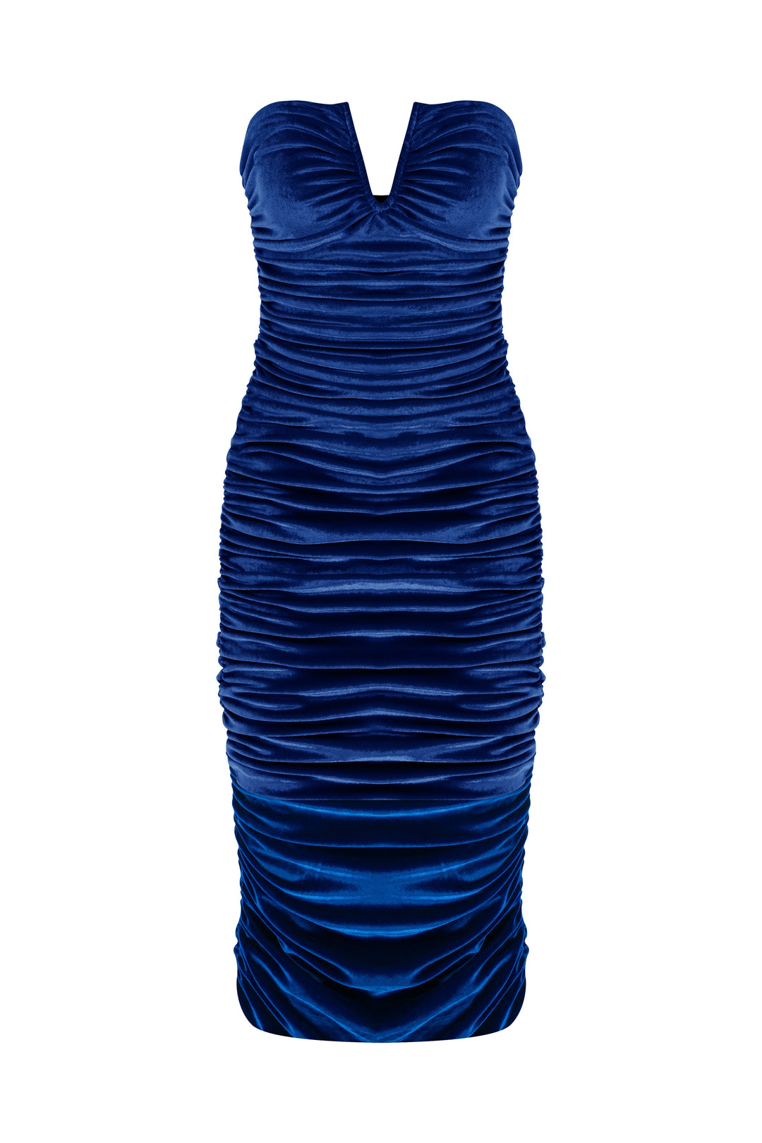 Luce Velvet Midi Dress - Blue