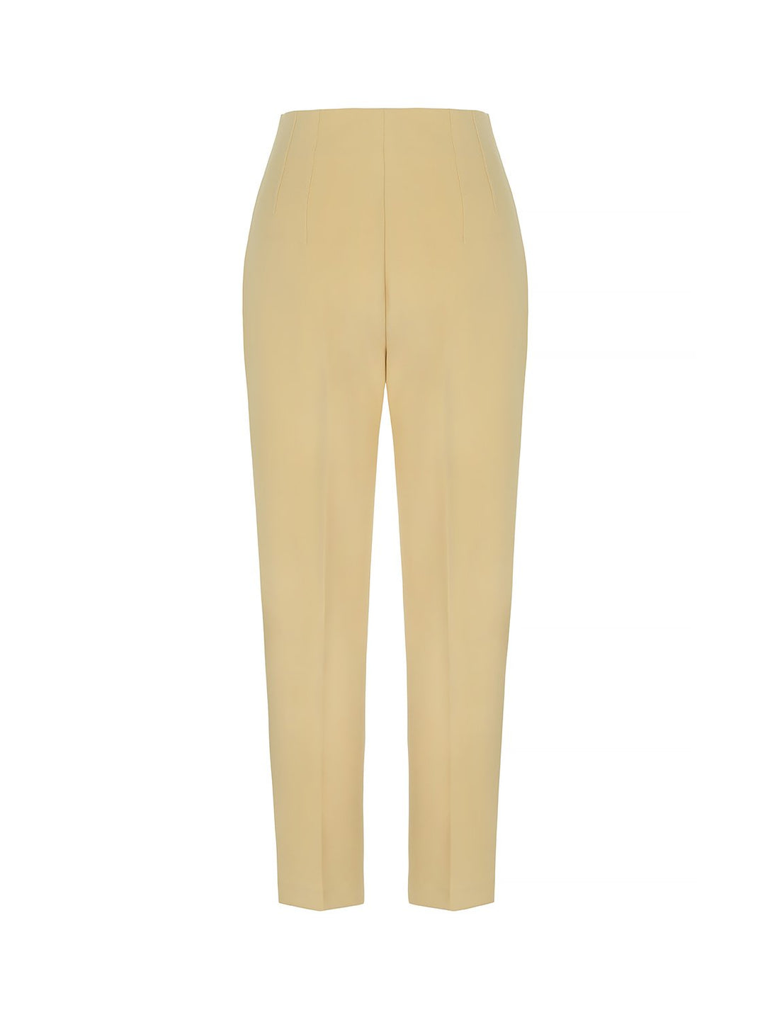 Pleated High-Waisted Pants - Yellow