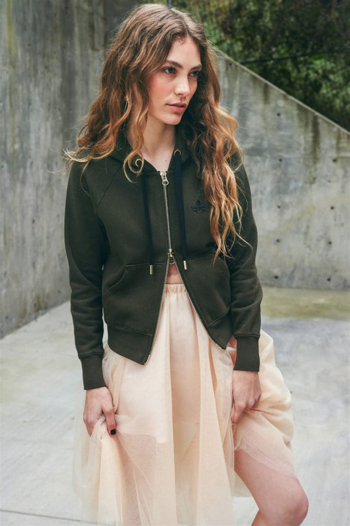 No. 1 Olive Zip Hoodie - Olive - Hoodie
