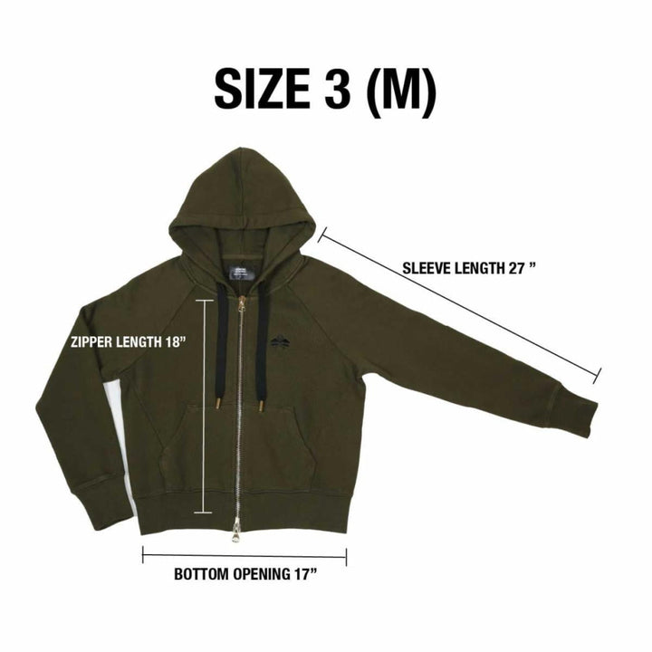 No. 1 Olive Zip Hoodie - Olive - Hoodie