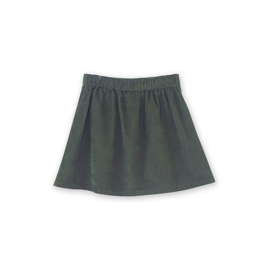 Girls Block Pleats Brooklyn Skirt - Pine Green Corduroy