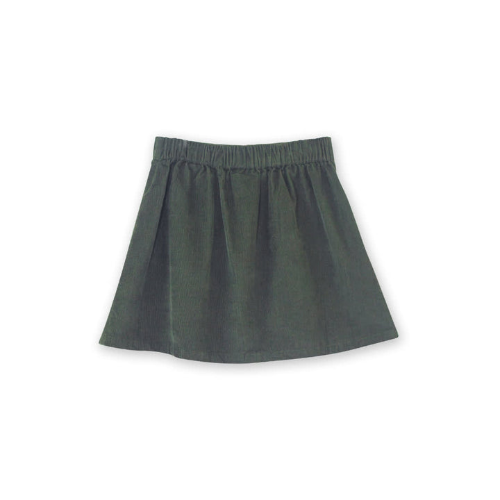 Girls Block Pleats Brooklyn Skirt - Pine Green Corduroy