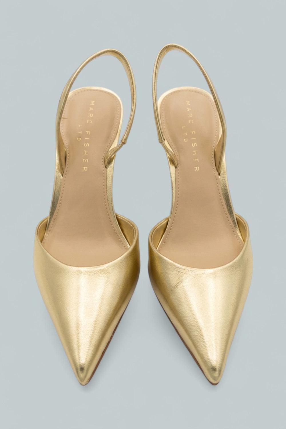 Noland Pointed Pumps - Gold - 7 - Slingback