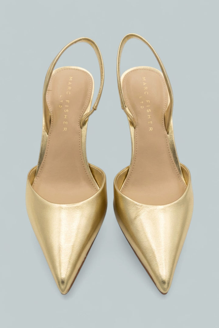 Noland Pointed Pumps - Gold - 7 - Slingback