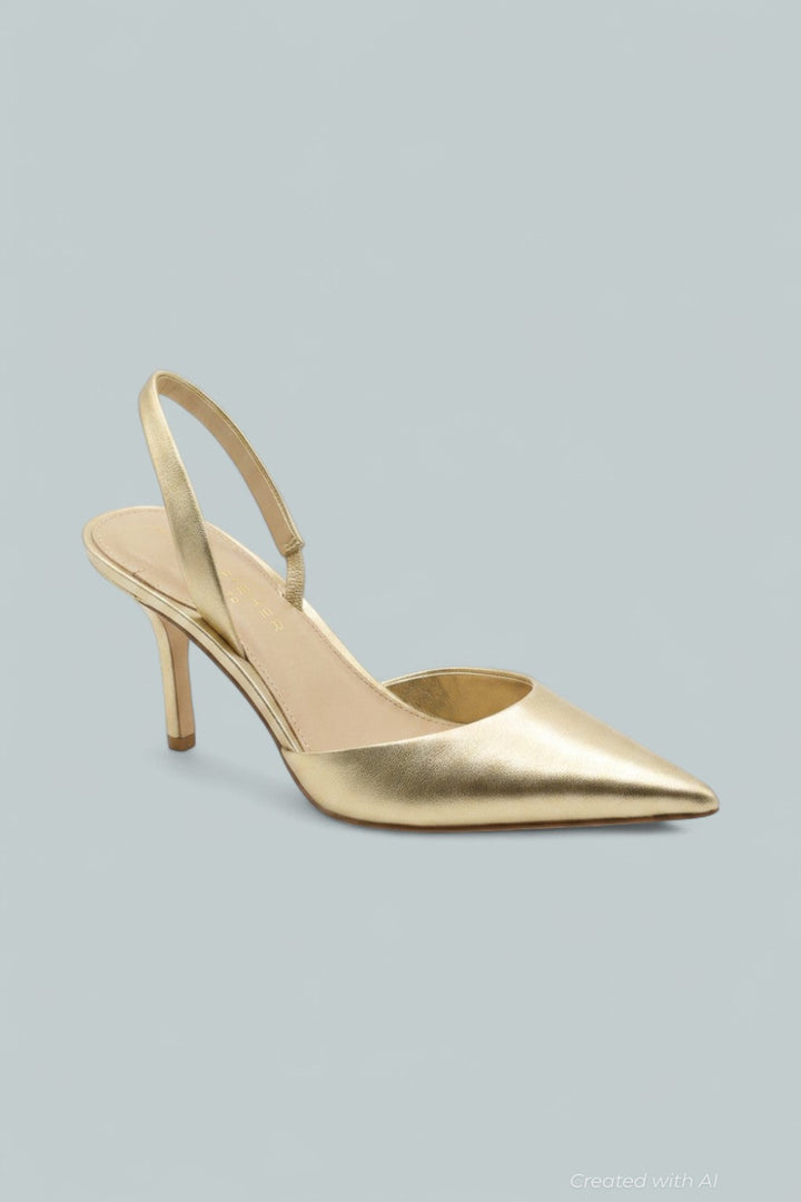 Noland Pointed Pumps - Gold - 7 - Slingback