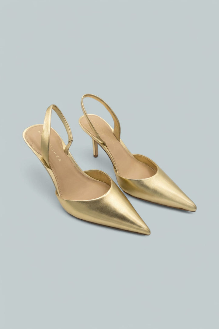 Noland Pointed Pumps - Gold - 7 - Slingback