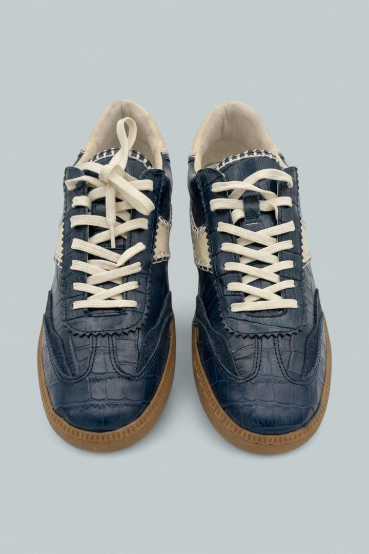 Notice Stitch Croco Embossed Sneakers - Ink Croco - 8.5 - Sneaker