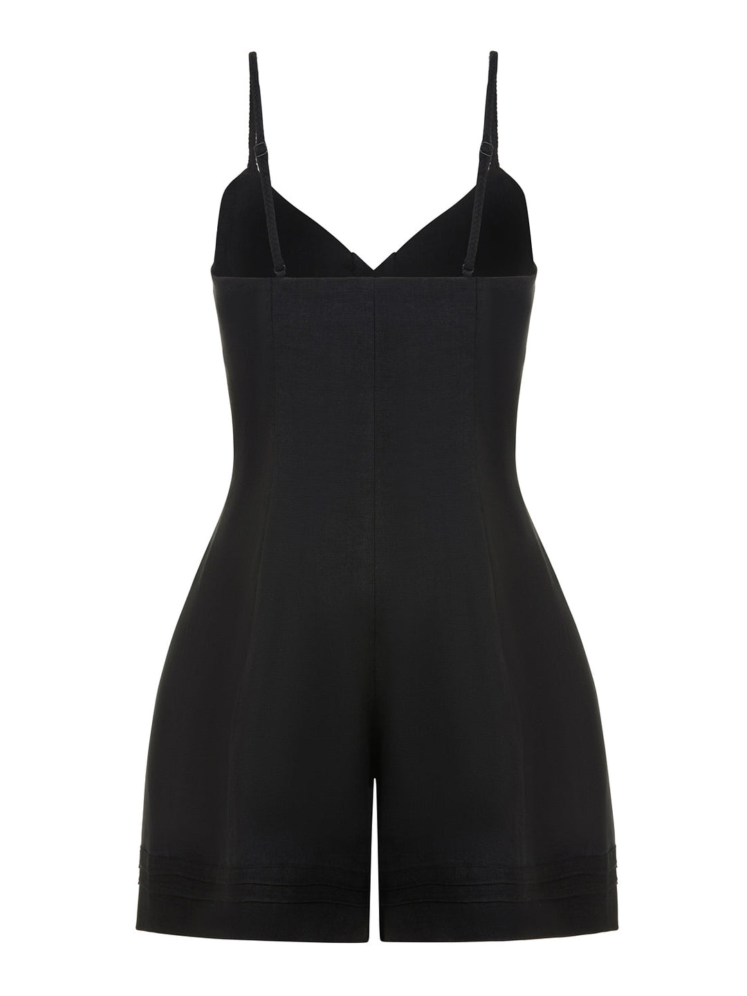 Mini Linen Jumpsuit - Black