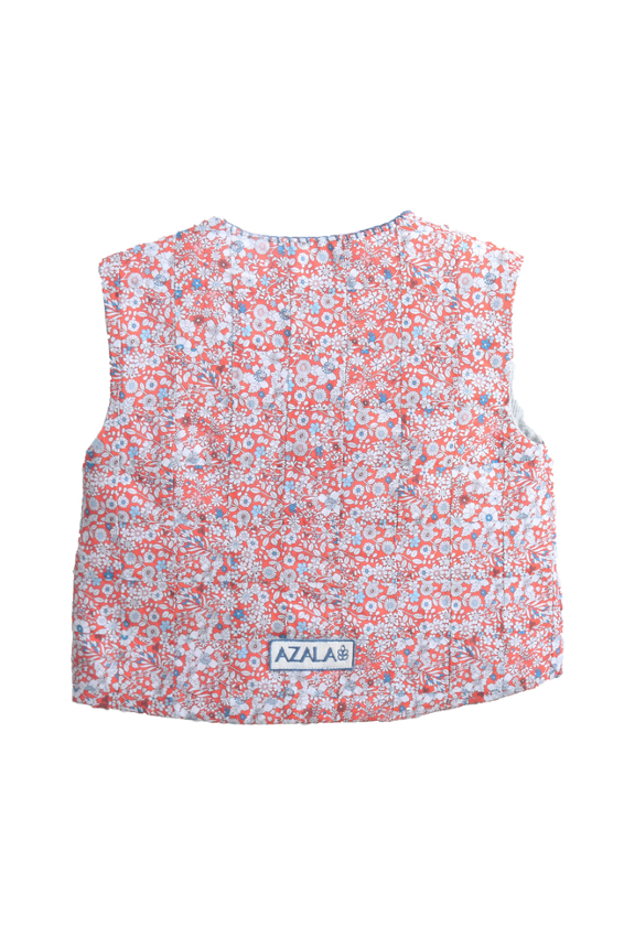 Sleeveless Kids Vest - Pomegranate & Almond