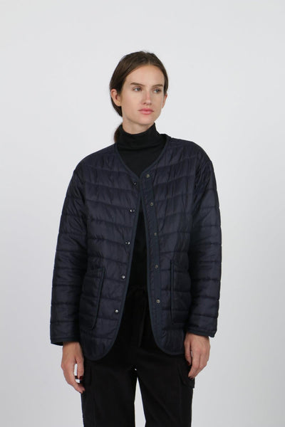 Nylon Padded Jacket - Navy - Jacket
