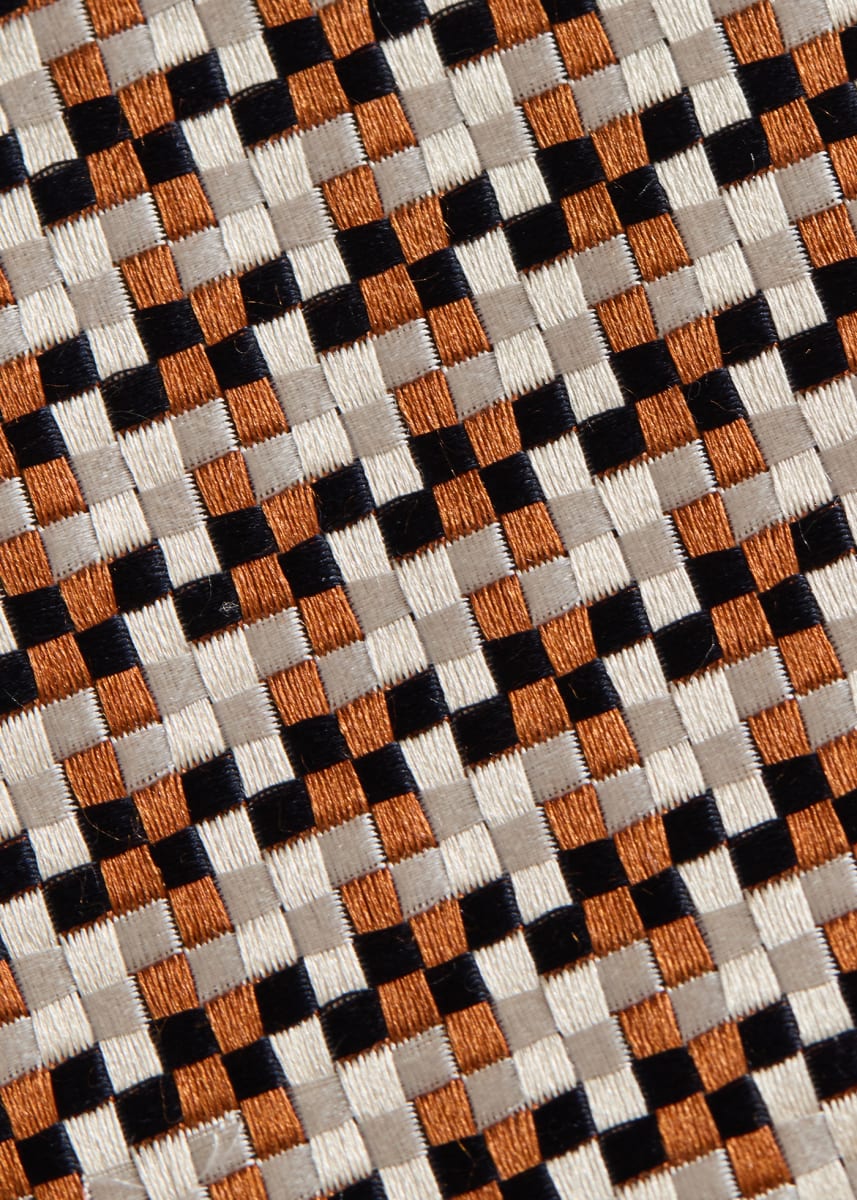 Woven Silk Houndstooth Tie - Brown