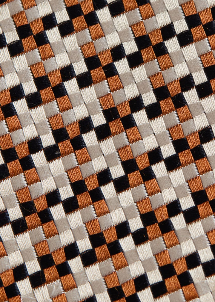 Woven Silk Houndstooth Tie - Brown