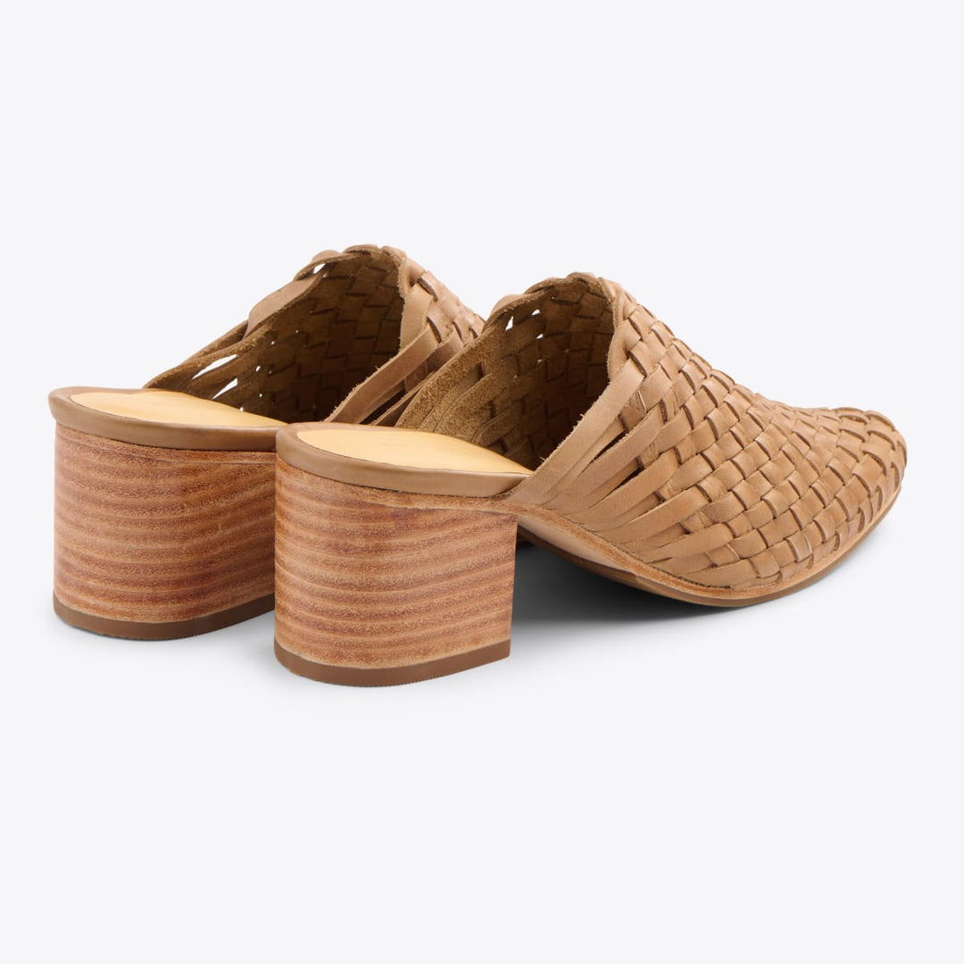 All-Day Woven Heeled Mule - Almond