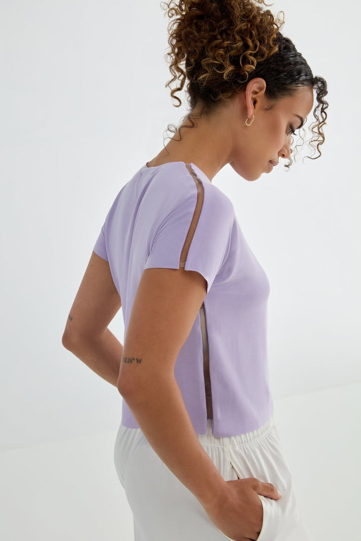 The Infinity Tee: Crop Flow Cupro - Lavender