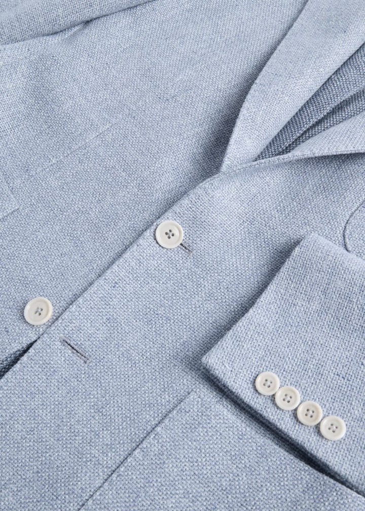 Solid Basketweave Summer Jacket - Powder Blue