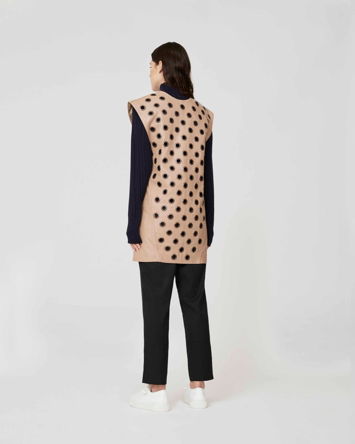 Leather Aglaja Dress/vest - Almond