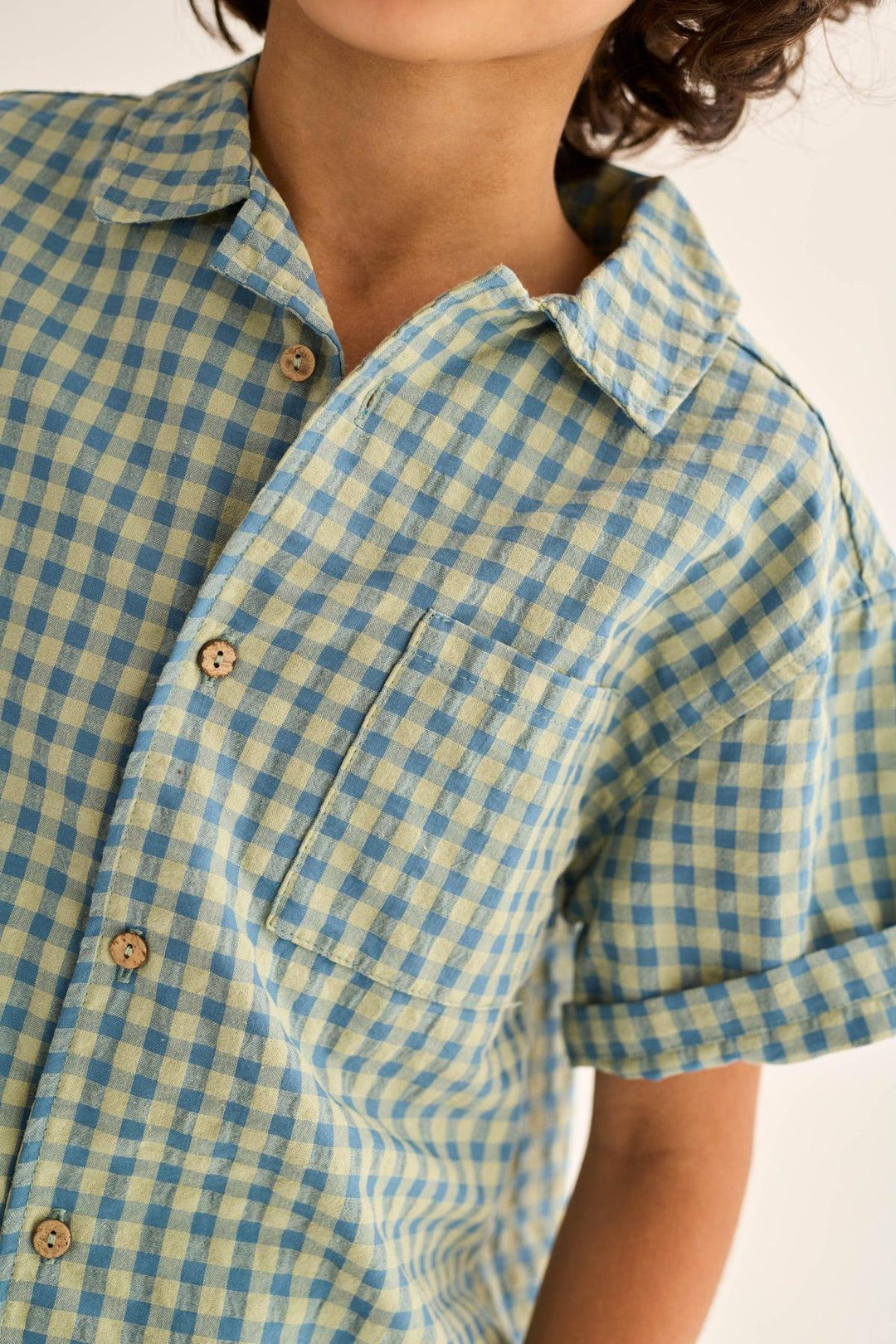 Blue Gingham Cotton Set