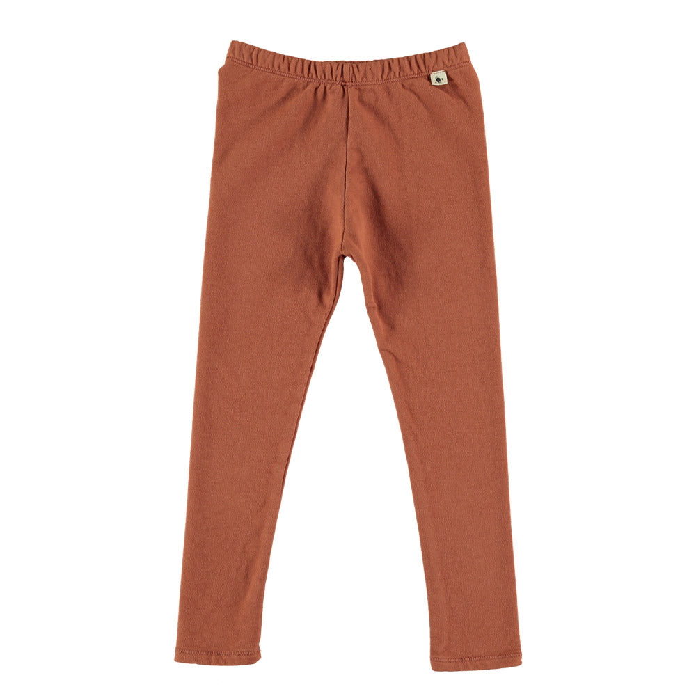 Organic Fleece Leggings - Rust