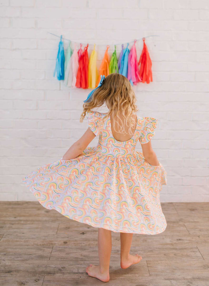 Olivia Dress - Primary Rainbow
