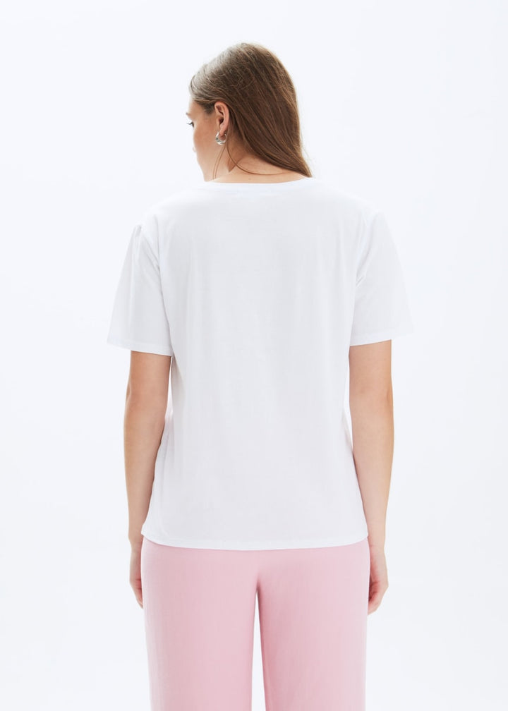 Heart Petals Wide T-Shirt - White