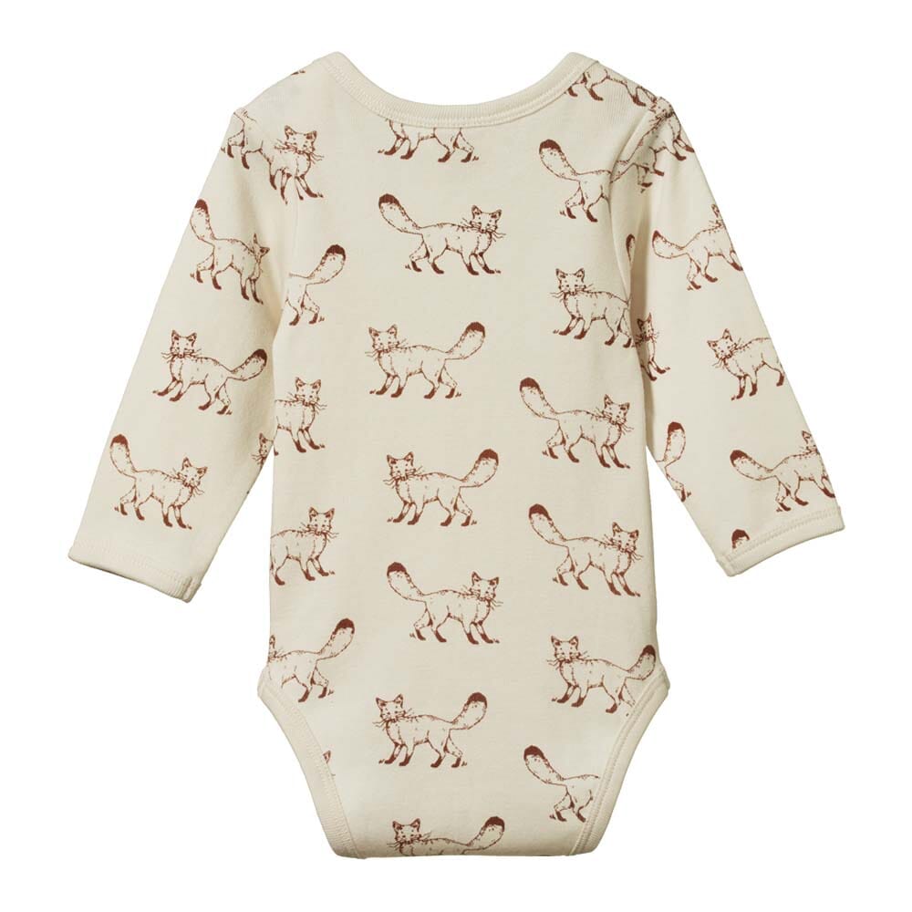 Long Sleeve Bodysuit - Fox Print Bodysuits + Onesies Nature Baby 