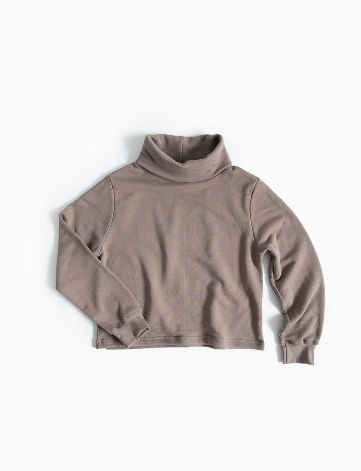 The Women's Funnel Neck Sweatshirt - Taupe
