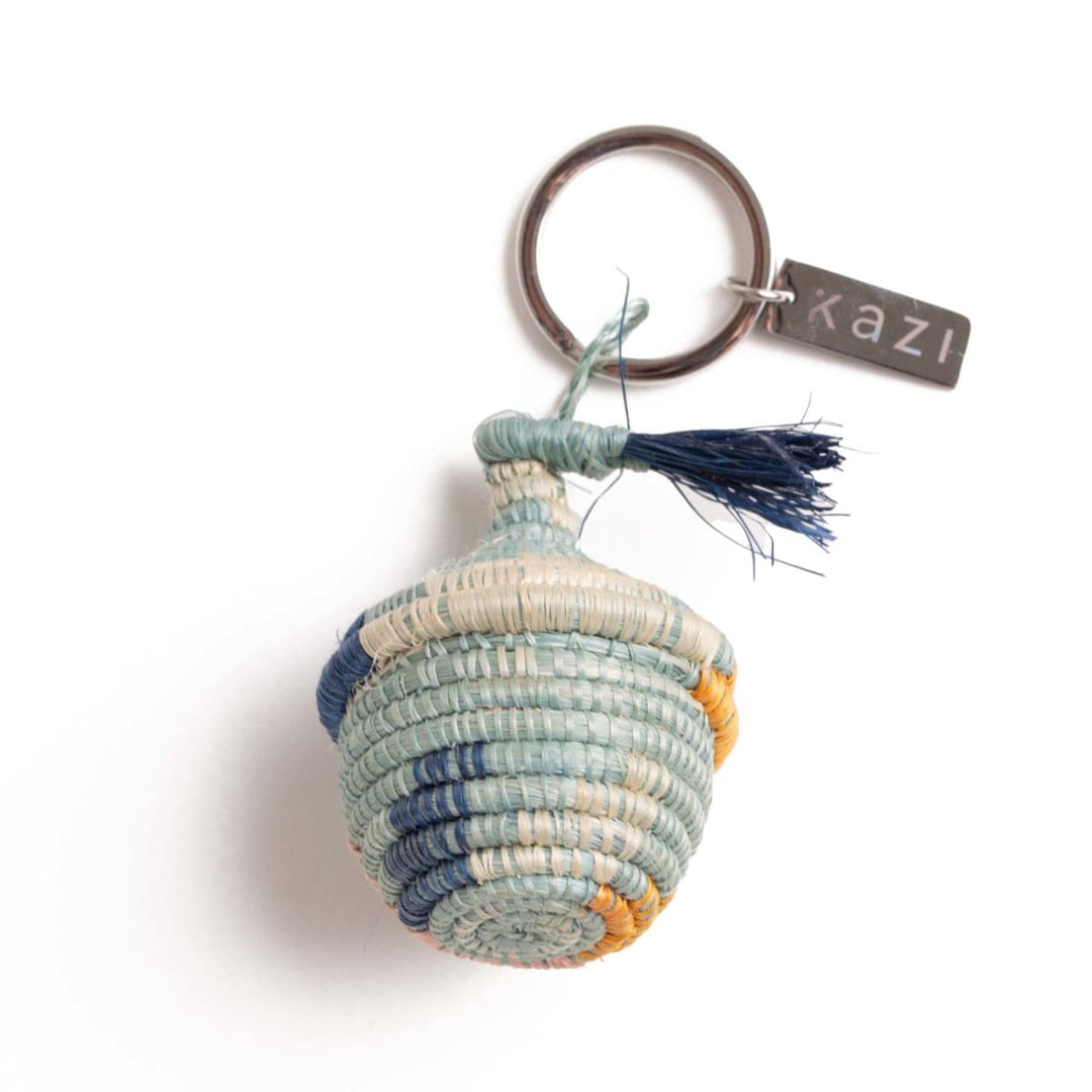 Woven Keychain - Blue Tassel