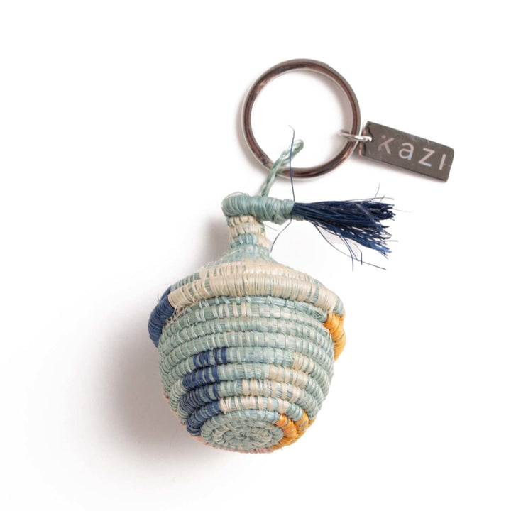 Woven Keychain - Blue Tassel