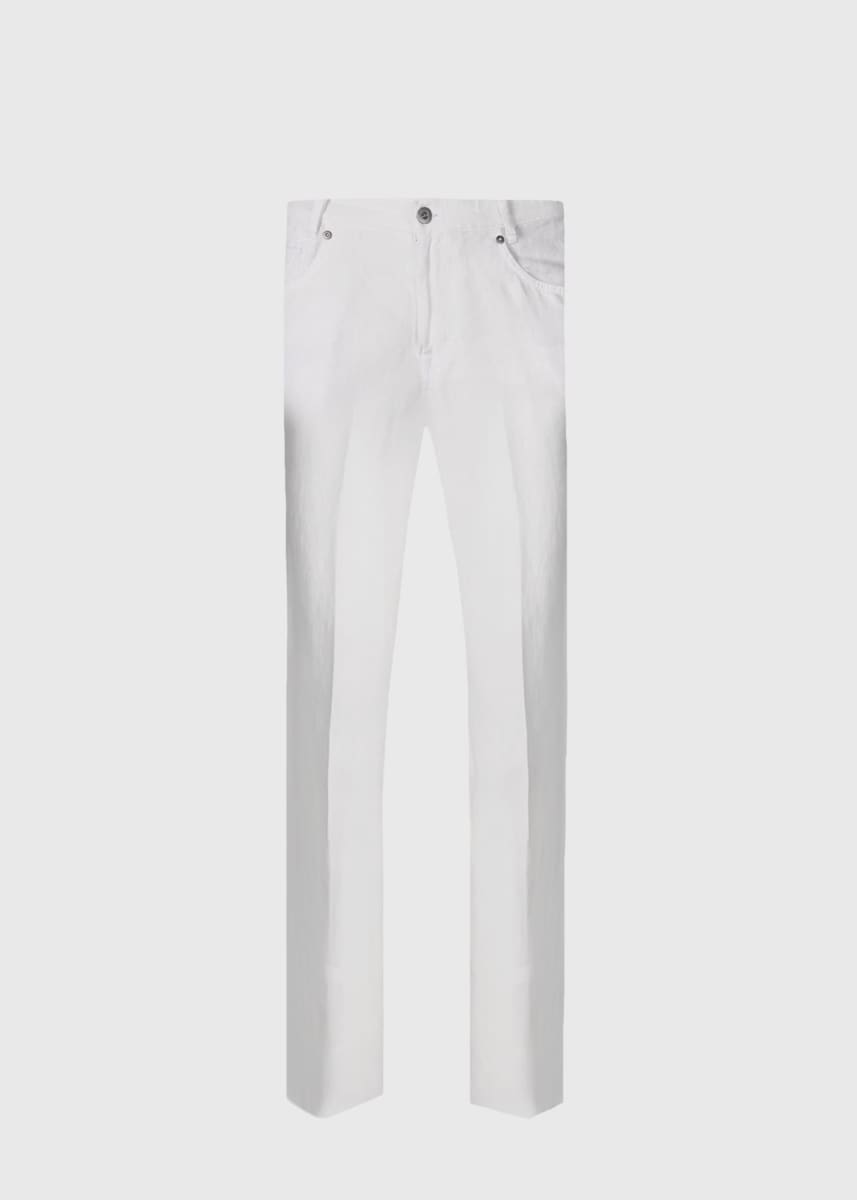 Linen Five Pocket Pant - White