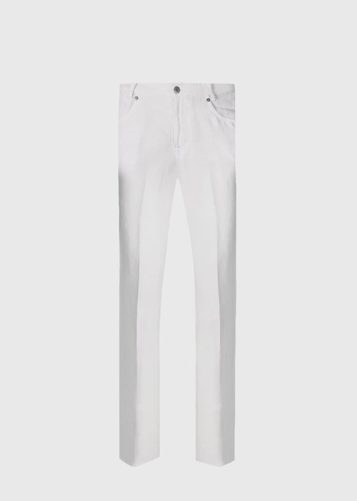 Linen Five Pocket Pant - White