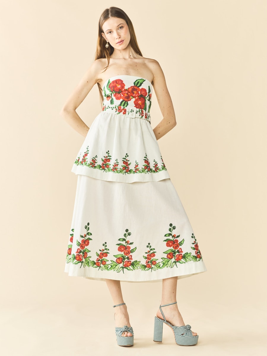 Daisy Dress x Larsen McDowell - White Larsen Watercolor