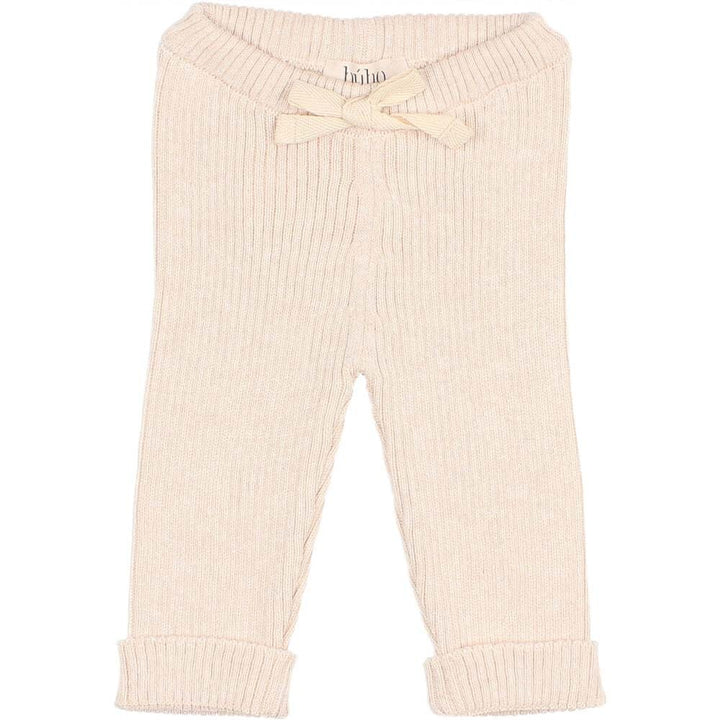 Newborn Sweater Knit Legging with Cuff - Cream Pink Pants Buho 