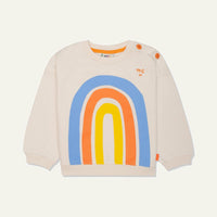 Recycled Cotton Rainbow Kid Sweatshirt - Natural/multi