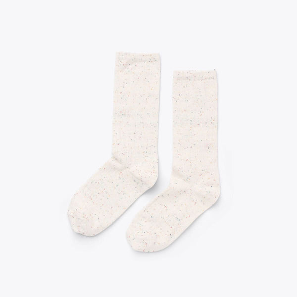 Cotton Crew Sock - Ivory Multicolor Marl