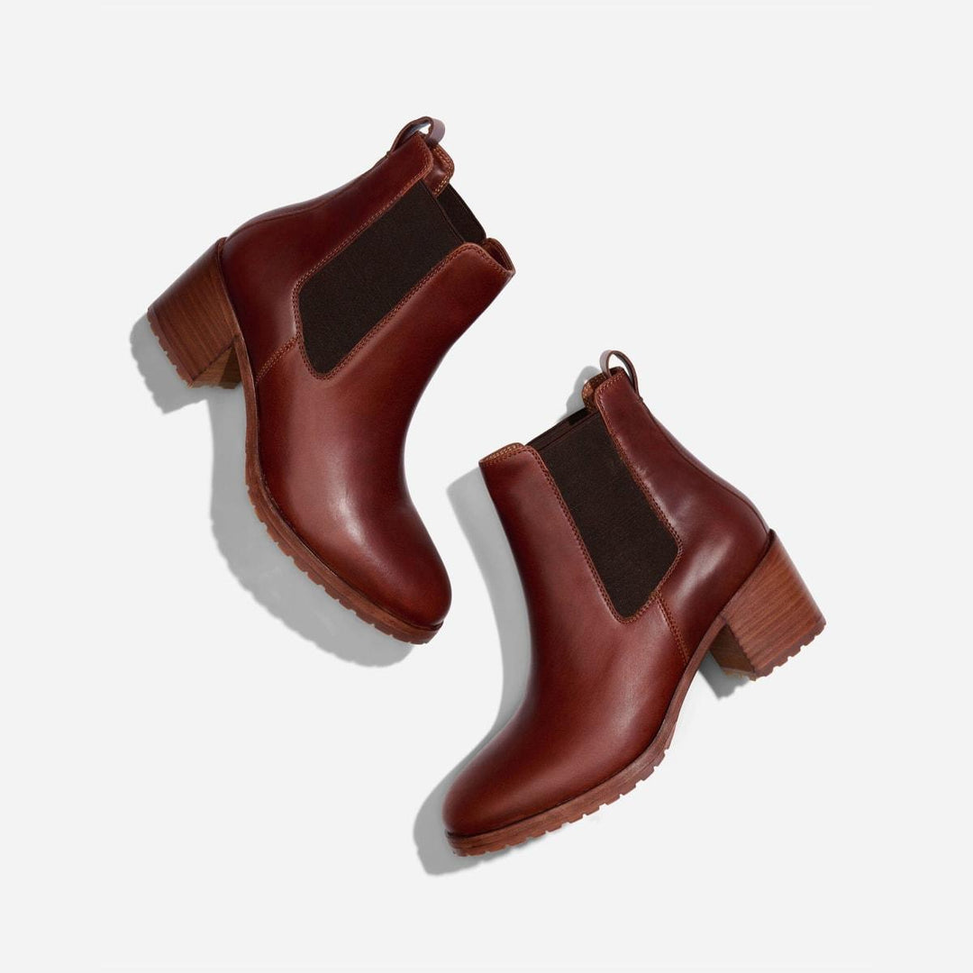 Ana Go-To Heeled Chelsea Boot - Auburn