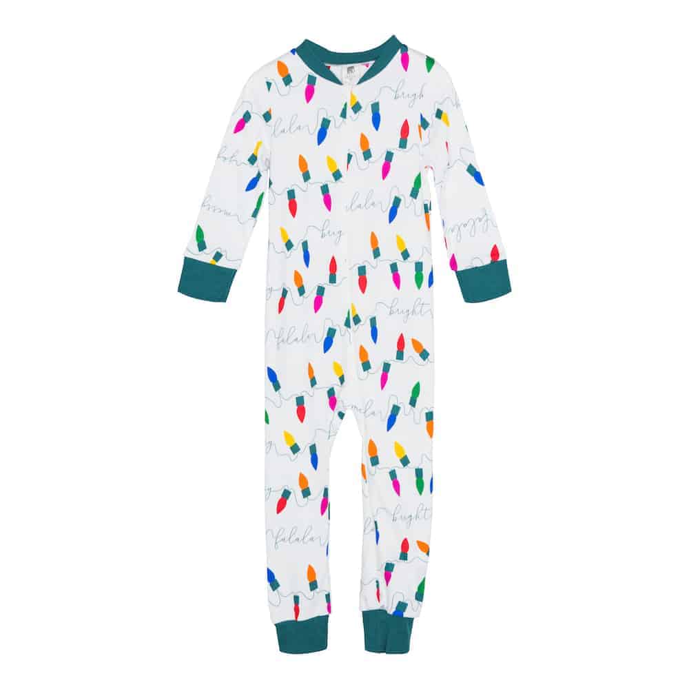 Full Zip Footless Pajama - Holiday Lights