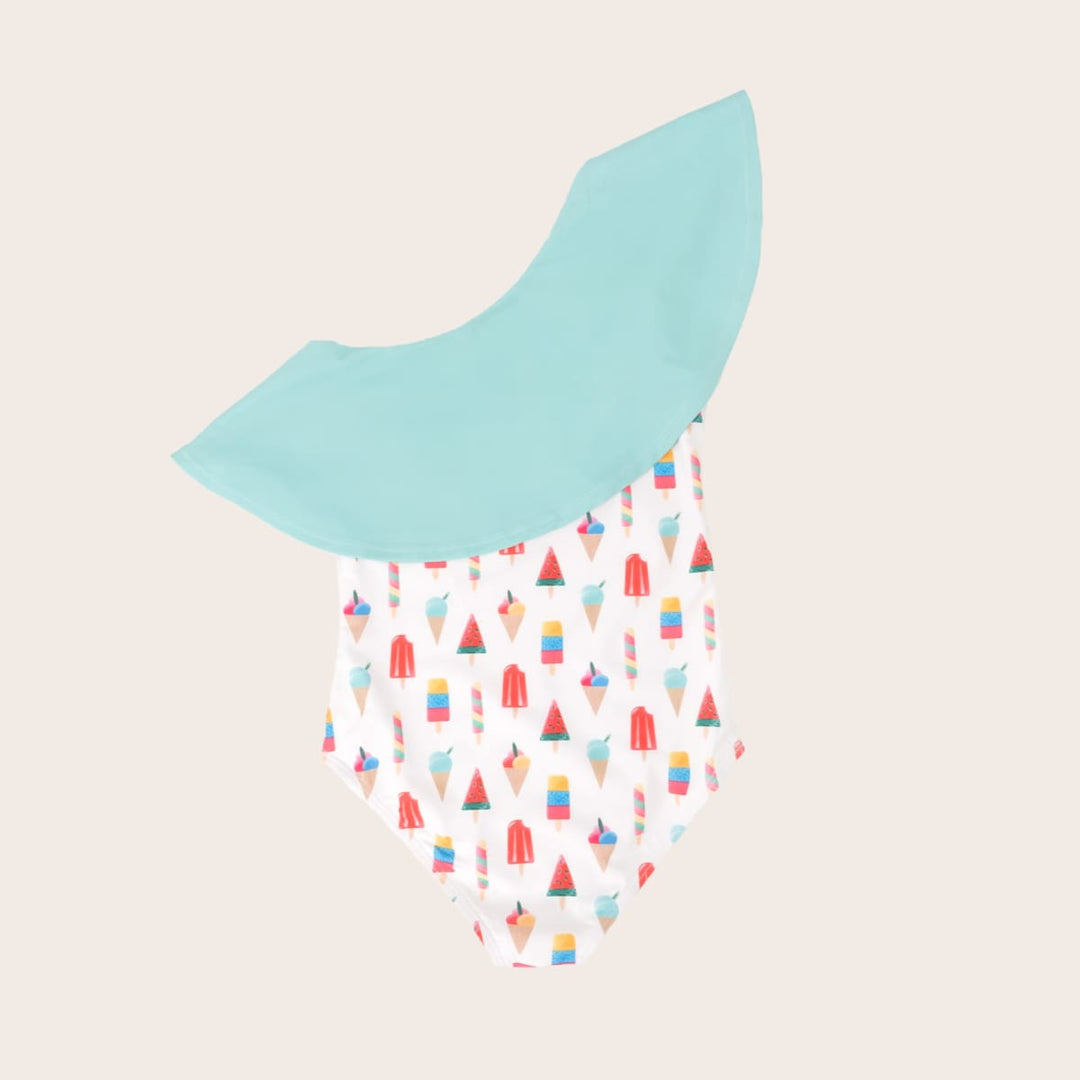 One Shoulder Ruffle - Coney Island Popsicle