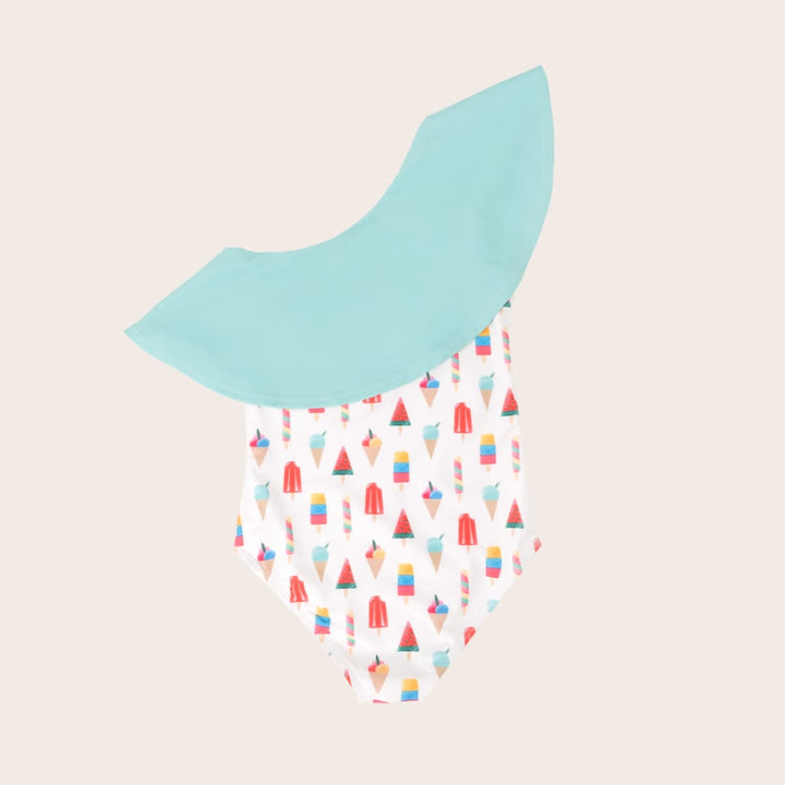 One Shoulder Ruffle - Coney Island Popsicle