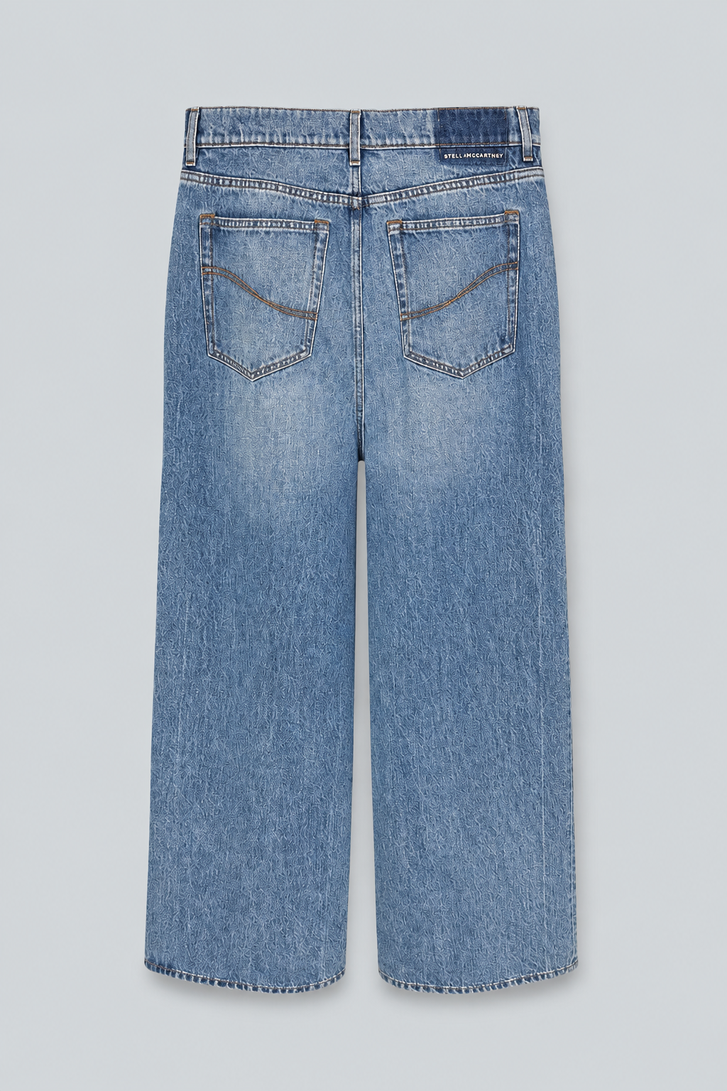 Faded Wide-Leg High-Rise Denim Jeans - Vintage Blue