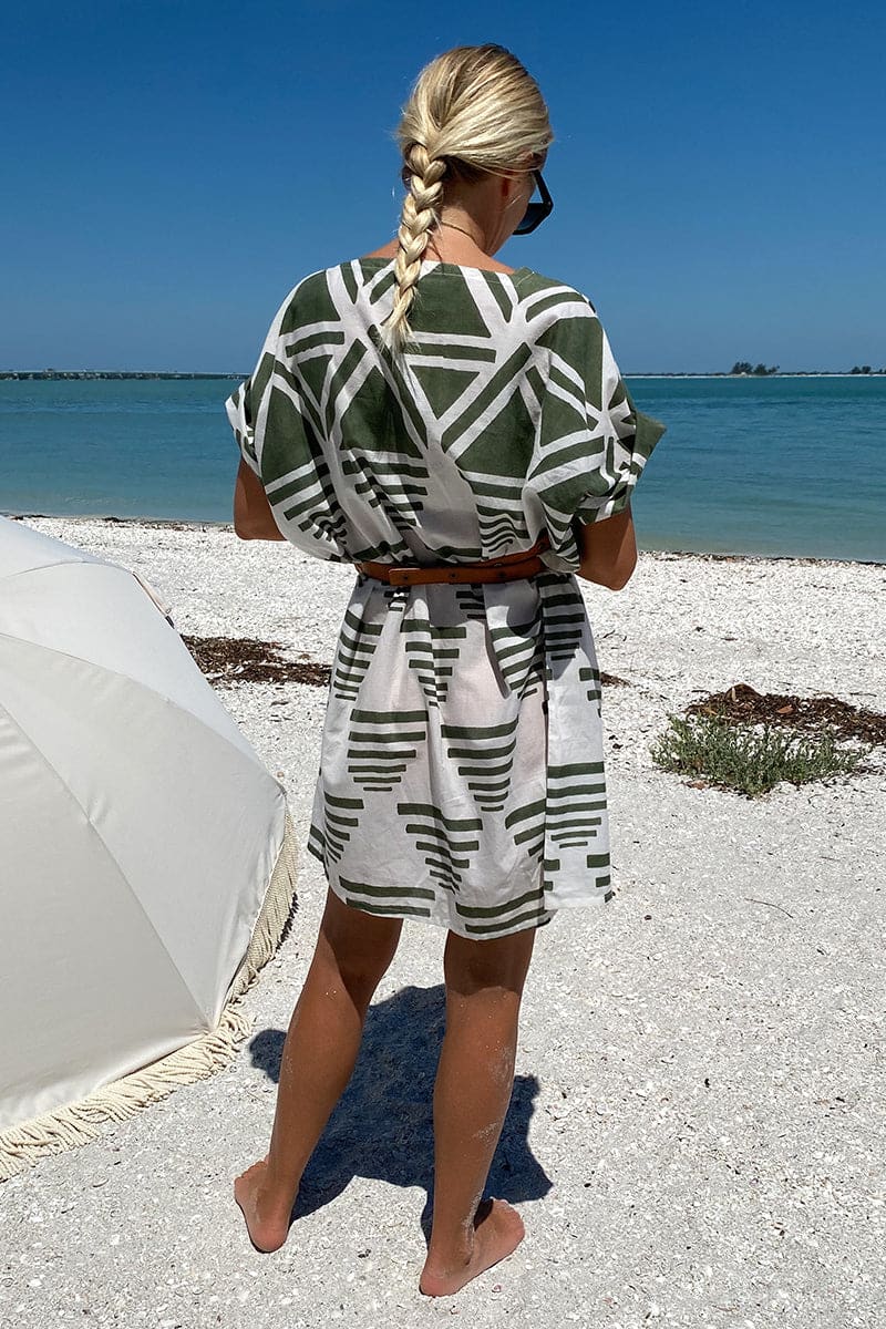 Rise Caftan - Moss Linen Organic