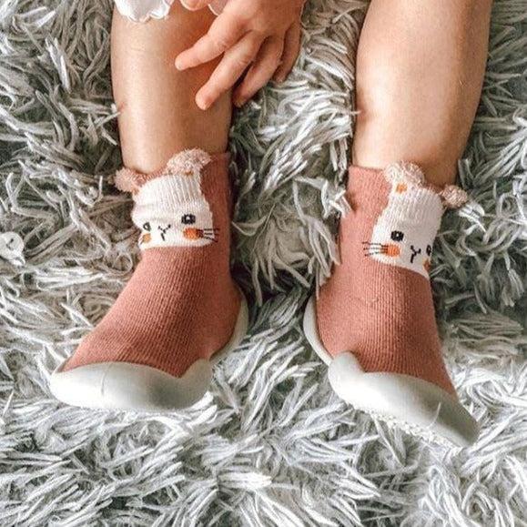 White Sole SlipKix™ - Bunny