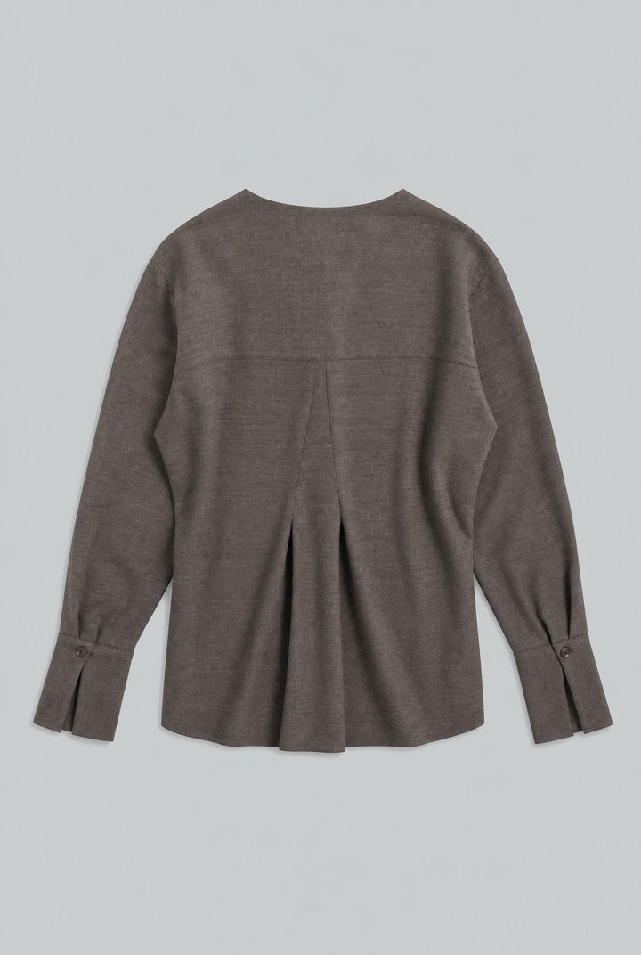 Wool Lavinia Top - Mushroom