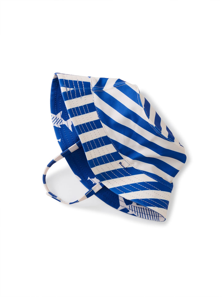 Reversible Baby Sun Hat - Great White Sharks In Blue