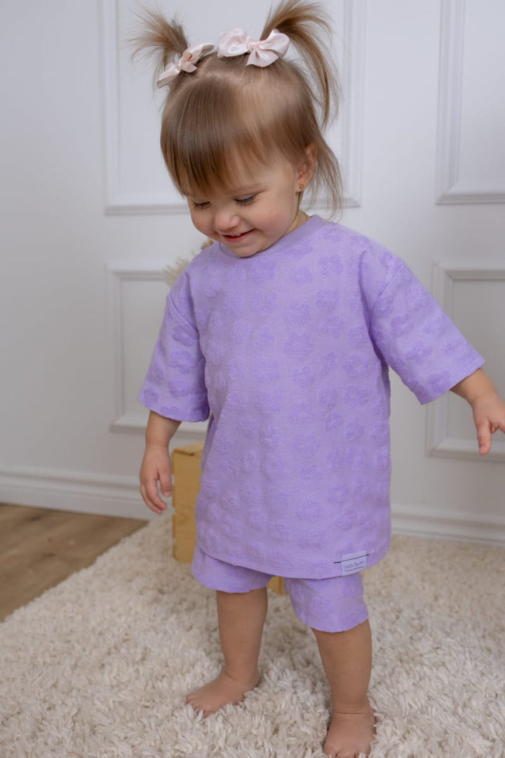 Oversize T-Shirt - Lavender Macaron Flowers