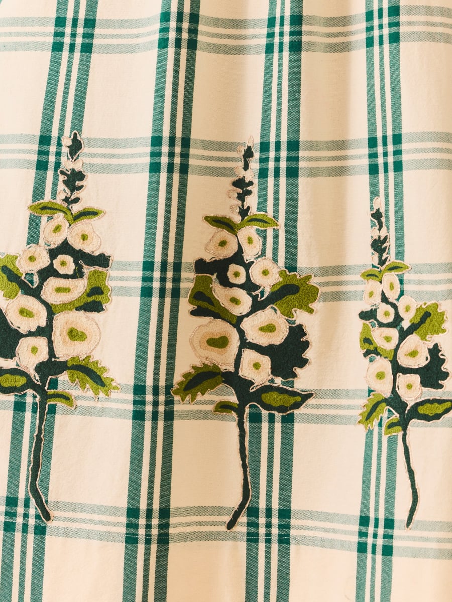 Lucy Dress x McKenzie DePinto - Cream & Green Plaid With Larsen Floral