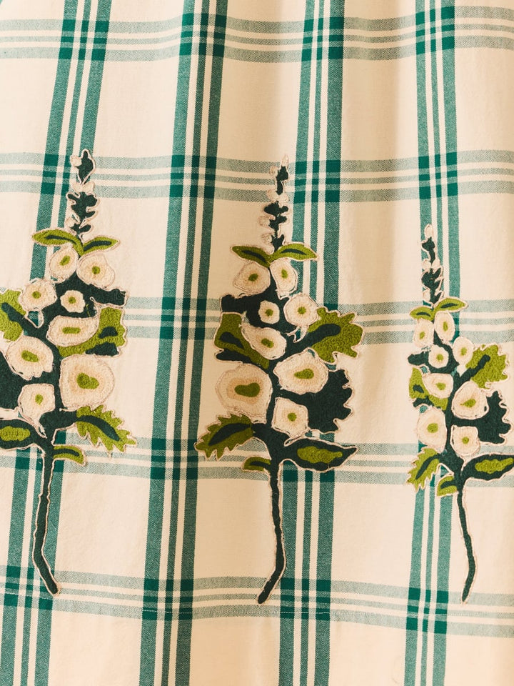 Lucy Dress x McKenzie DePinto - Cream & Green Plaid With Larsen Floral