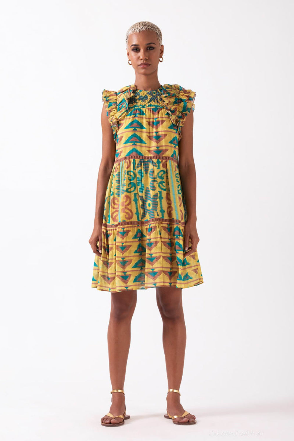 Olga Mini Dress - Turquoise - Dresses