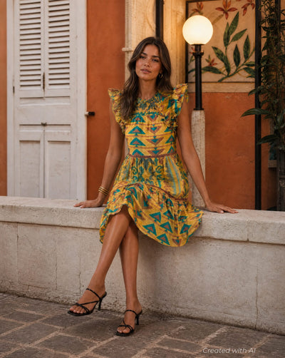 Olga Mini Dress - Turquoise - Dresses