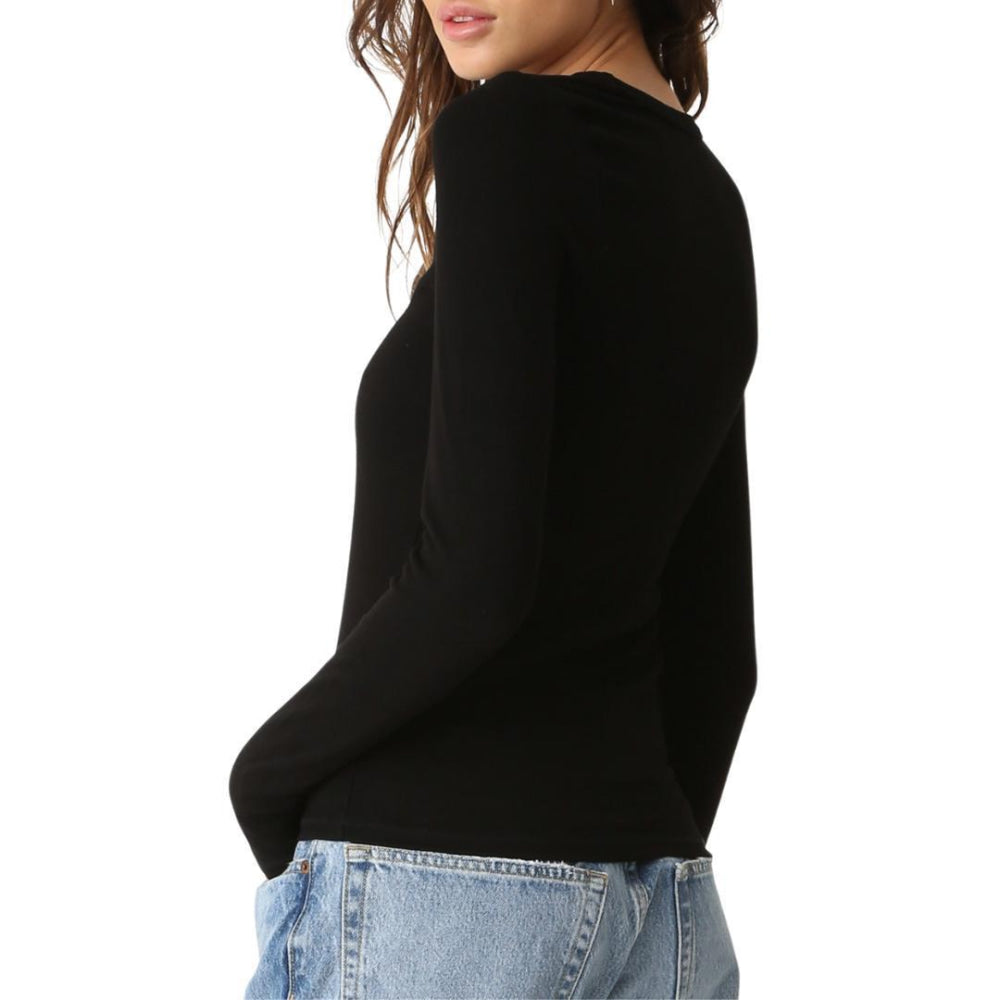 Olivia Rib Top - Black - XS - Shirt