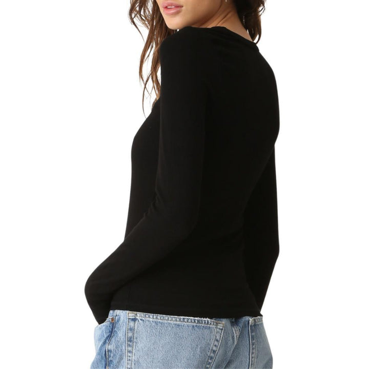 Olivia Rib Top - Black - XS - Shirt